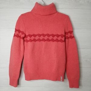 Turtleneck wool sweater chevron print size xs